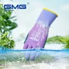 Gants de travail imperméables GMG violet Polyester gris Latex sable sécurité femmes jardin agriculture Construction