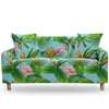 Pokrywa krzesełka Zielone liście rozciągnięcie rozciągnięcia sofa Couch Couch Couch Cover All-inclusive oporne na poślizg