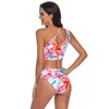 Swimwear de mujeres Adyce Summer 2023 Sexy Bikini traje de baño Mujeres Un hombro Trajes de baño con estampado floral