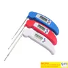 Omedelbar läst termometer Super Fast Digital Electronic Food Cooking Barbecue Möttermometrar Collapsible Internal Probe For Grill Candy