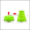 Muggar Nya f￤llbara vattenkoppar utomhus resor Sile Inf￤llbar tumblerfeleskop Collapsible Cup 200 ml Drop Delivery Home Garden Kitc OtSL9