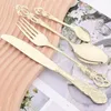 Ensembles de vaisselle 24 pièces couteau fourchette cuillère à café ensemble de couverts coloré en acier inoxydable couverts vaisselle accessoires de cuisine occidentale
