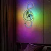 Wall Lamp Musical Note LED Lamps Nordic Simple RGB Shaped Bedside Spiral Night Light Living Room Bedroom Lighting Decoration