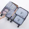 7pcs Seyahat Depolama Çantası Giysileri için Set Seti Düzenleyici Dolap Dolap Bavul Poşeti Seyahat Organizatör Çanta Kılıf Ayakkabı Paketleme Küp Çanta FSTLY49