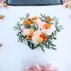 Decorative Flowers Custom Artificial Champagne Peach Heart-shaped Small Fresh Main Wedding Car Decoration Supplies Set