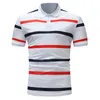 Men's Polos Men Polo Shirt 2023 Summer Business Casual Breathable Red White Striped Short Sleeve Work Clothes Plus Size