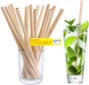 500pcs Doğal Bambu İçme Samanları Ekofri Dostu Sürdürülebilir Bambu Saman Parti Mutfak Bar için Yeniden Kullanılabilir İçecekler