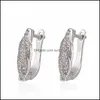 Stud Sealed Zircon Twisted Hoop Earrings Womens Trend ￖppning Enkel lyxdiamantmode och uts￶kt droppleverans smycken DHQ3T