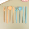 Dinnerware Sets 4PCS/Set Cutlery Spoon Fork Chopsticks With Box Students Portable Tableware Travel Lunch Accessories