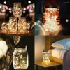 Strings Solar Mason Jar Lights -8 Pack 30 LED Coperchi impermeabili con 8 manici (vasetti non inclusi) Perfetto per giardino esterno