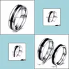 Bandringen roestvrijstalen ring voor mannen dames 4/6 mm zwarte groove paar trouwringen trendy broederlijke casual mannelijke sieraden drop deliv dhisy