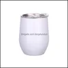 Mokken 12Oz Eierdopje Mok Roestvrij Staal Wijn Tumbler Dubbelwandige Eieren Vorm Cups Tuimelaars Met Afdichting Deksel Insated Glazen Drinkware F Otdz9