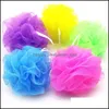 Bath Brushes Sponges Scrubbers Soft Body Bubbles Sponge Ball Nylon Scrubber Loofah Mesh Net Balls Cleaning Mticolor Flower Bathro Dhhm1