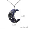 Pendentif Colliers Collier de lune en cristal naturel Arbre de vie Améthyste Reiki Bijoux minéraux polis Pierre de guérison pour hommes femmes