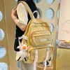 Backpack HOCODO Kawaii Women Multi-Pocket School Bag For Teenage Girl Anti-Theft Female Solid Color Travel Mochila