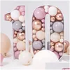 Feestdecoratie 73cm groot nummer frame stand ballon vulbox diy baby shower jungle verjaardag brief 1 2 3 mozaïekjarig jubileum nieuwe dhbp4