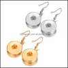 Urok Noosa Sier Gold Color 18 mm Snap Button Charms Dangle Kolczyki dla kobiet kawałki biżuterii Dostawa DH1C0