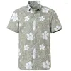 Mäns avslappnade skjortor sommarblommor hawaiiansk mäns skjorta kort ärm regelbunden fit strand bär fabrik direktförsäljning