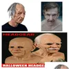 Party Masks Old Man Scary Mask Halloween Fl Head LaTex Cosplay Zabawna twarz Kobieta Realistyczny kask Adt Drop dostawa Home Garden Festi Dhzt8