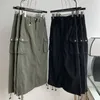 Skirts Lauri Laki Casual Baggy Long Cargo Women Pockets Streetwear Drawstring Hem High Waist Midi Skirt Y2k