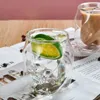 Vinglas med spiralglas kopp dubbel vägg värmebeständig mugg transparent mjölksaft tecup kreativ whisky