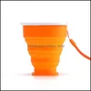 Muggar Nya f￤llbara vattenkoppar utomhus resor Sile Inf￤llbar tumblerfeleskop Collapsible Cup 200 ml Drop Delivery Home Garden Kitc OtSL9