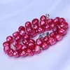 Choker prawdziwa słodkowodna perła Rose Rose Red Kolor 10-11 mm Baroque Naszyjnik