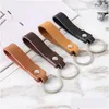 Keychains Lanyards Fashion Cowe Leather Keychain Business Gift Key Chain Car Strap midjeplånbok Keyring Drop Delivery Accessories DHJ8T