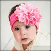 Headbands Nylon Hairbands Hair Wraps Big Chiffon Flower Elastics For Baby Girls Born Infant Toddlers Kids Drop Delivery Jewelry Hairj Otpmb