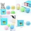 Cat Toys Wool Felt Ball For Cats Kittens Colorf EcoFriendly Teaser Bell Balls Drop Delivery Home Garden Pet Supplies DHFKR