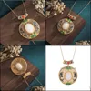 Pendanthalsband retro Guldplaterad kall emalj Jade inlaid med en S925 Sier -halsband Kvinnor Juvelrypendant Drop Delivery Jewelry Pen DHD37