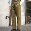 Herenpakken 2023 mannen broek herfst solide zakelijke casual pak broek Brits stijl kleding formeel slijtage kantoor recht b71