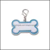 Dog Tag ID -kaart Blanco sublimatie roestvrijstalen tag sleutelhanger ketting hanger warmte thermische overdracht printing diy pet id gladde meta otjkj