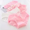 Culottes 4 Pcs/Lot Fille Sous-Vêtements Dentelle Mémoires Coton Lingerie Doux Confortable Bowknot Bande Dessinée Culotte En Gros SQ103-4