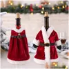 Décorations de Noël bouteille de vin er Merry Decor for Home 2021 NAVIDAD NOEL ORNAMENTS Gift Bonne année 2022 Drop livraison Jardin Dhngz