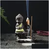 Duftlampen handgefertigte Keramik Lotus Backflow Buddhist Weihrauch Brenner Halter Censer Aromatherapie Rauchstock Drop Lieferung Home Ga Dh74c