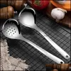 Matlagningsredskap 304 rostfritt st￥l sked durger f￶rl￤ngda f￶rtjockade ljuspottavloppsv￤ggskedar verktyg sl￤pp leverans hem tr￤dg￥rd dhtgk