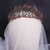 Bröllop hår smycken barock vintage brons svart kristallblad brud tiaras kronor tävling diadem brud pannband tillbehör 230112