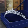 Bijoux de cheveux de mariage SLBRIDAL magnifique Zircon cubique diadème CZ bandeau de mariée reine princesse Pageant fête couronne demoiselle d'honneur 230112