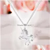 Pendant Necklaces Fashion Women Horse Necklace Plating Chain Choker Christmas Jewelry Lovely Gift Drop Delivery Pendants Dhuke