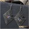 Dangle Chandelier Bohemian Fashion Jewelry Womens Vintage ￶rh￤ngen Abalone Shell Rhombus Drop Delivery DHL03