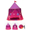 Tendas de brinquedo dobrando a tenda infantil casa de jogo para crianças Princess Castle apresenta tendas ao ar livre Toas de decoração de camping para meninas 230111