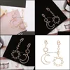 Charme exagéré mode soleil dieu lune asymétrique boucles d'oreilles déclaration fête porter bijoux livraison directe Dhtfs