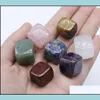 Stone Natural Chakra Squares Rose Quartz Amethyst Agate Tiger Powder Crystal White Yoga Meditation Energy Drop Delivery Jewelry Dhekm