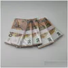 Autres fournitures de fête de fête 3 Pack Fake Money Banknote 10 20 50 100 200 EUROS REALIST Pound Bar Bar accessoires Copie de monnaie Film F Dhgrimbge