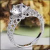 Кольцо с полосой кольца Crystal Finger Кольцо для женщин свадебные украшения доставки Otge6