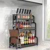 Piatti portanti della cucina stoccaggio inossidabile stagione in acciaio bacchette per scaffali Organizzatore Accessori per coltelli 230111