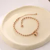 Anklets Rose Gold Color 316L Stainless Steel Beads Ankle Bracelet For Women Trendy Bell Coin Charms Cheville Foot Jewelry