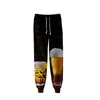 Herenbroek trendy nieuwigheid grappige bier cosplay zweet elastische band slanke joggers broek mode casual 3d print jabboarken