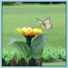 Garden Decorations Solar Power Dancing Flying Butterflies Fluttering Vibration Fly Hummingbird Birds Yard Decoration Funny Toys Ysy3 Ot0S7